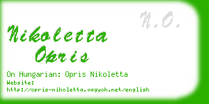 nikoletta opris business card